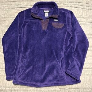 Patagonia Re-Tool Snap T Fleece Pullover Girls large Purple EXCELLENT COND.